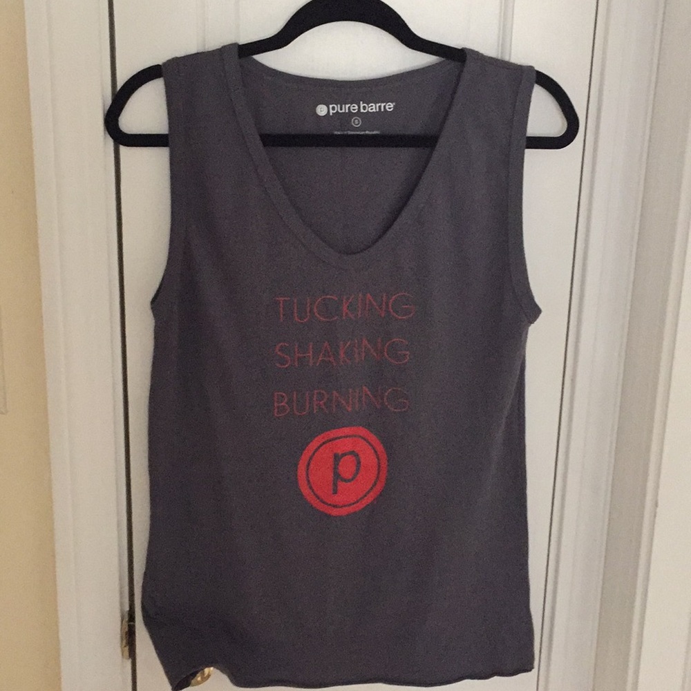 Pure barre gray tank top size small